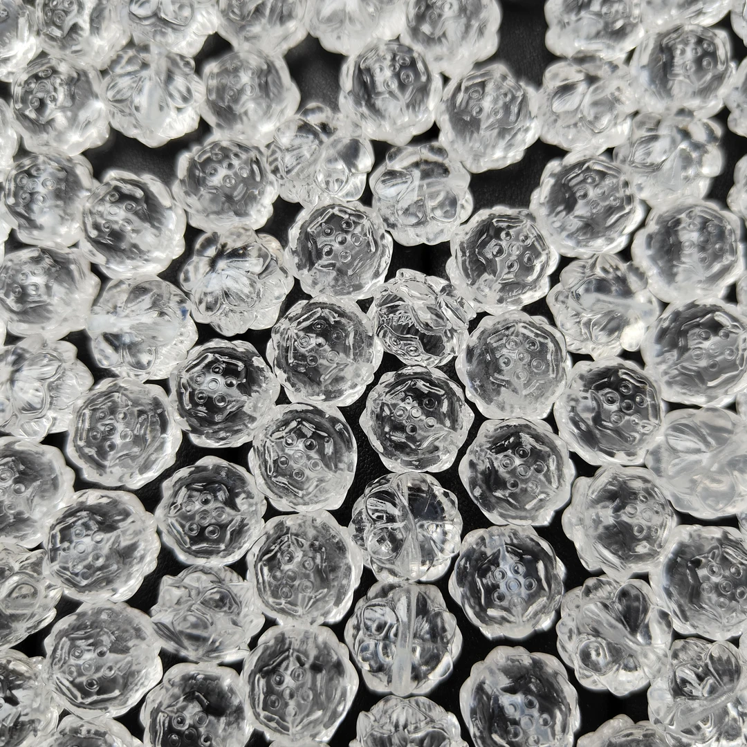 白水晶左右孔13*10小号莲花多样性随机发货BS150