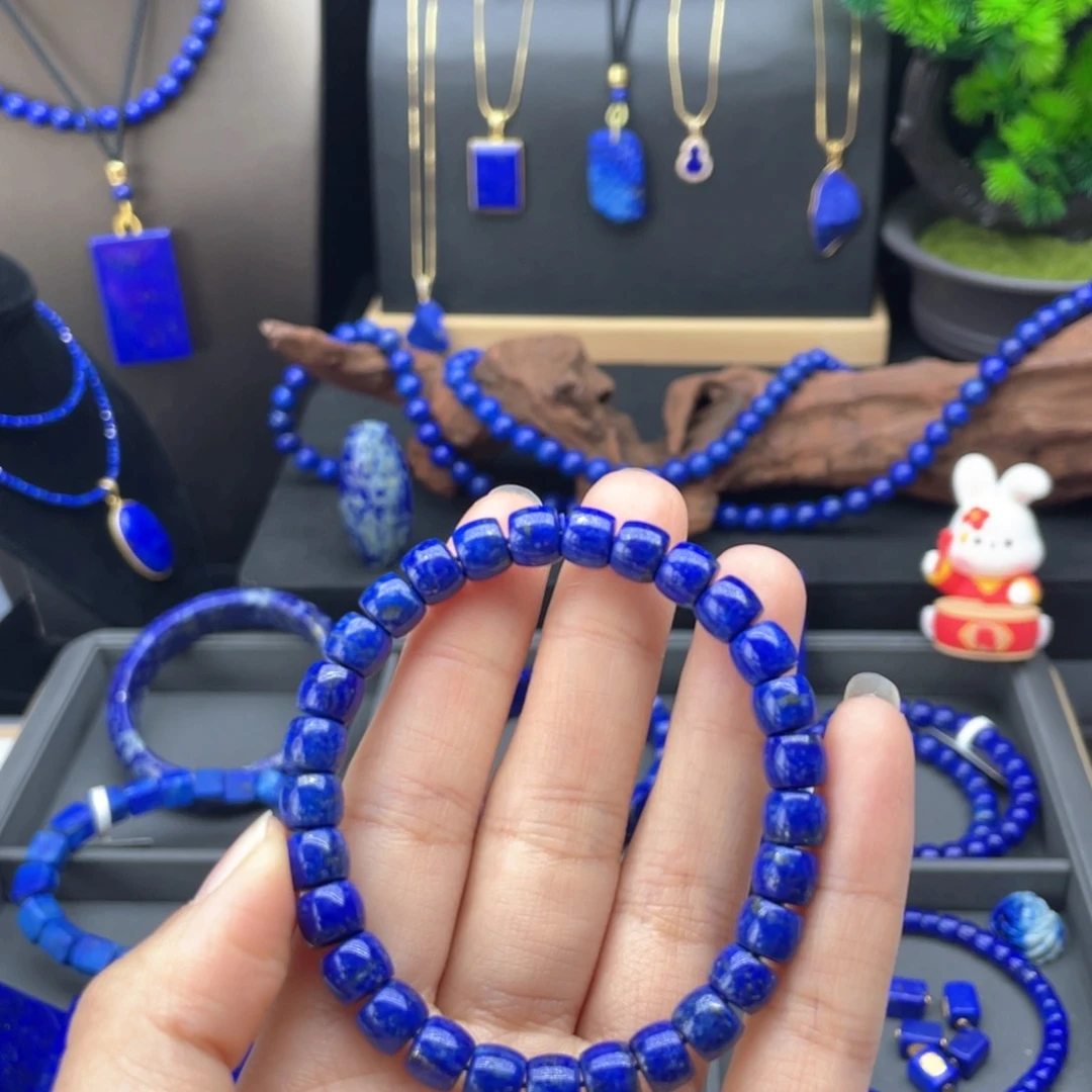 未镶嵌青金石手链7m m