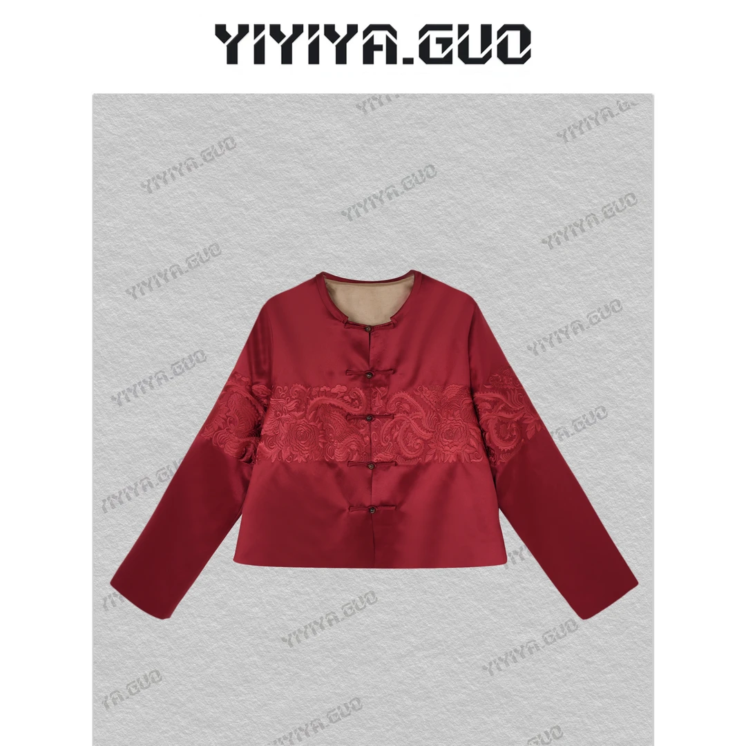 yiyiya.Guo艺艺吖【梦仙姿】新中式中国风刺绣盘扣长袖外套25SS0353