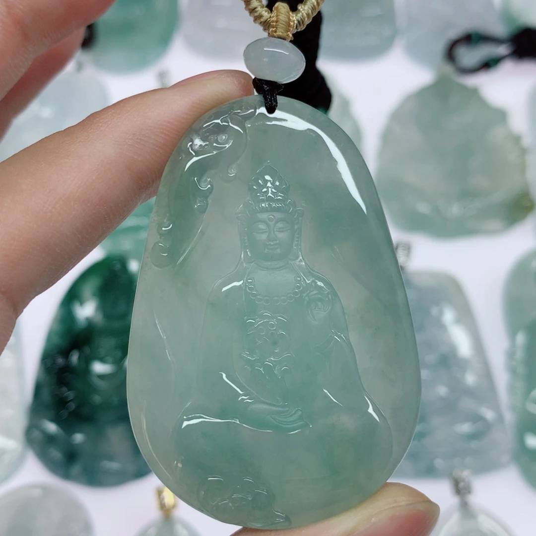 翡翠未镶嵌挂件素衣观音