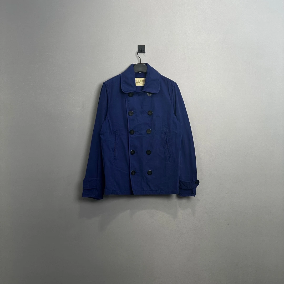 99新 BURBERRY/博柏利 蓝色双排扣风衣/L码/98新/公价9700