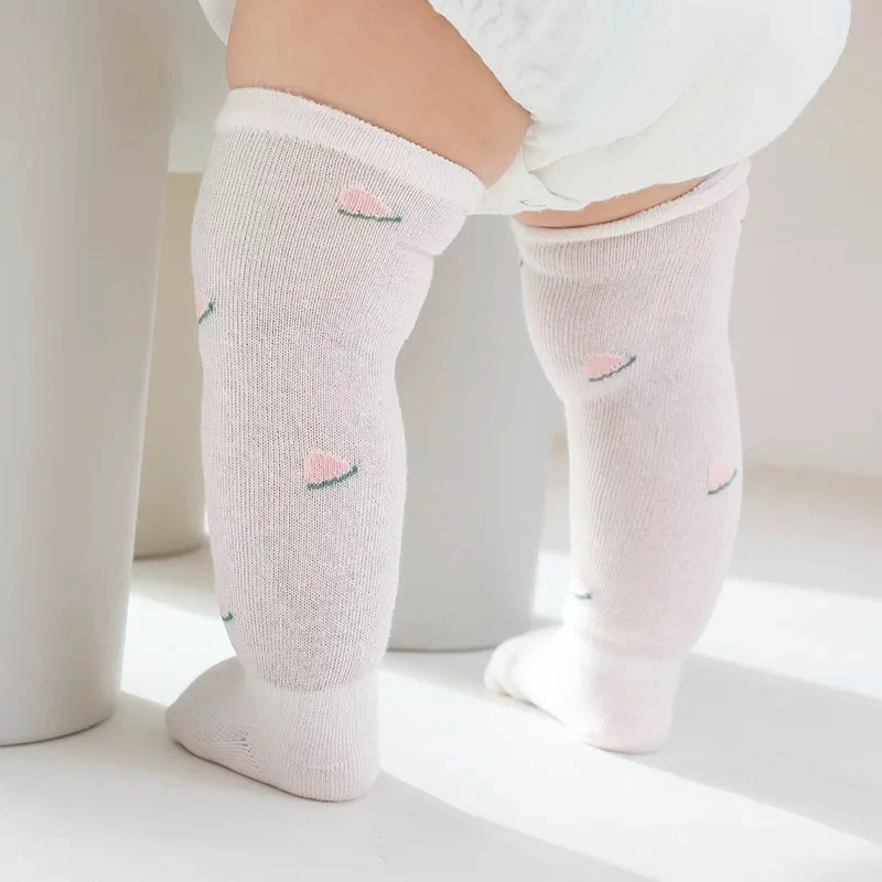 D186夏季薄款新生儿防蚊长筒袜子透气网纱宝宝过膝松口高筒袜子