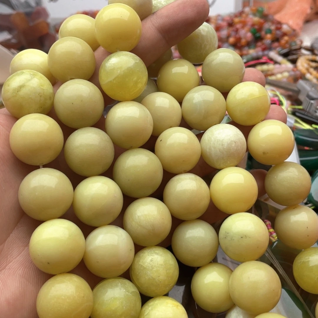 玛瑙/玉髓未镶嵌珠宝半成品一条装卡20mm岫玉圆珠