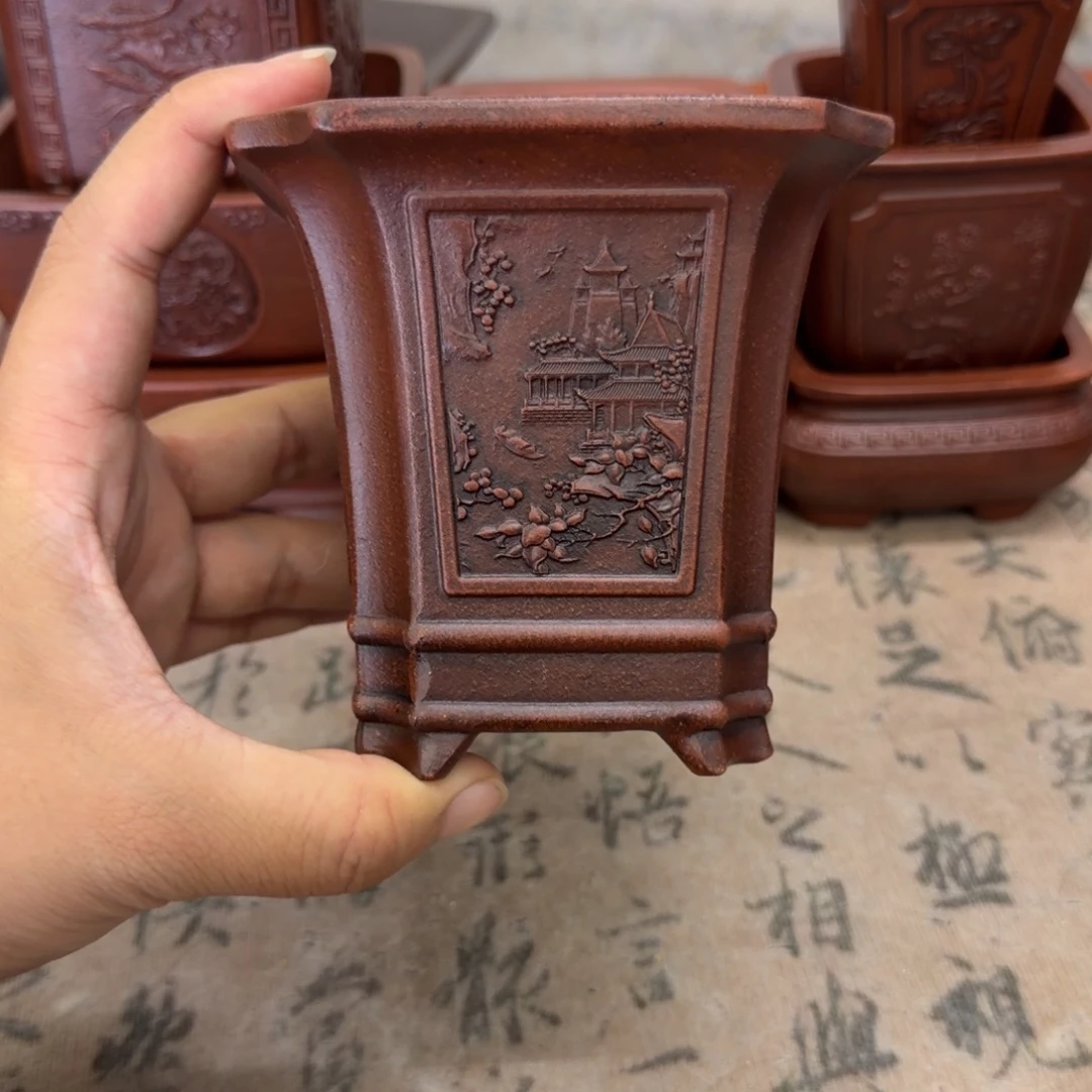 紫砂花盆9x10内经紫砂花盆