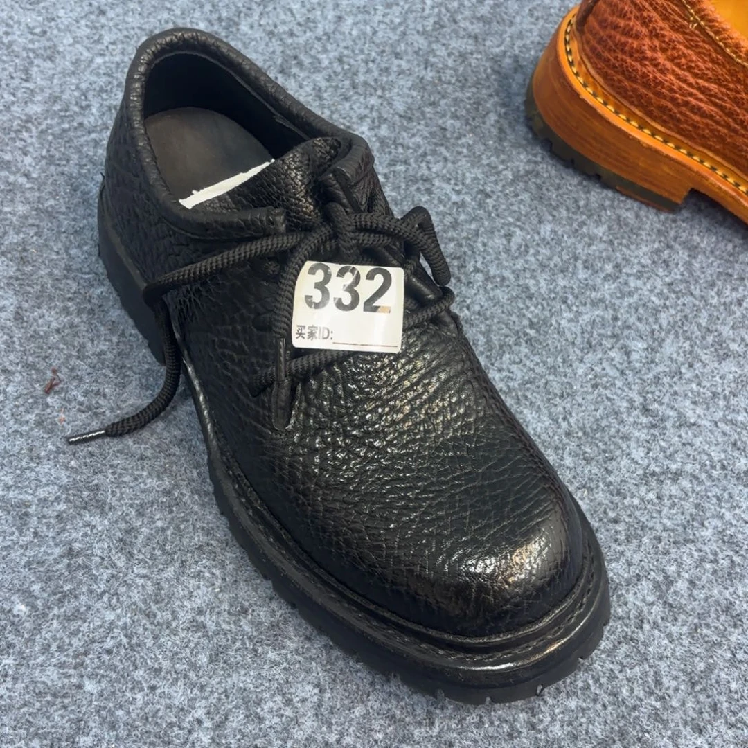 西***地牛皮沙漠靴底帮黑色39