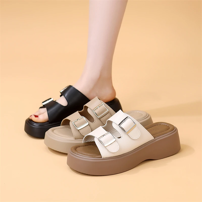 松糕底女鞋一字拖夏季日式凉拖鞋女2025年