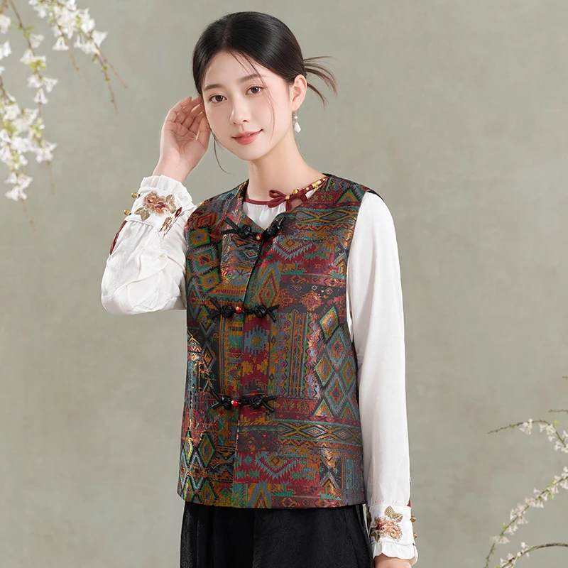 绝美新中式马甲女2025新款日常可穿改良保暖妈妈秋冬马夹国风上衣