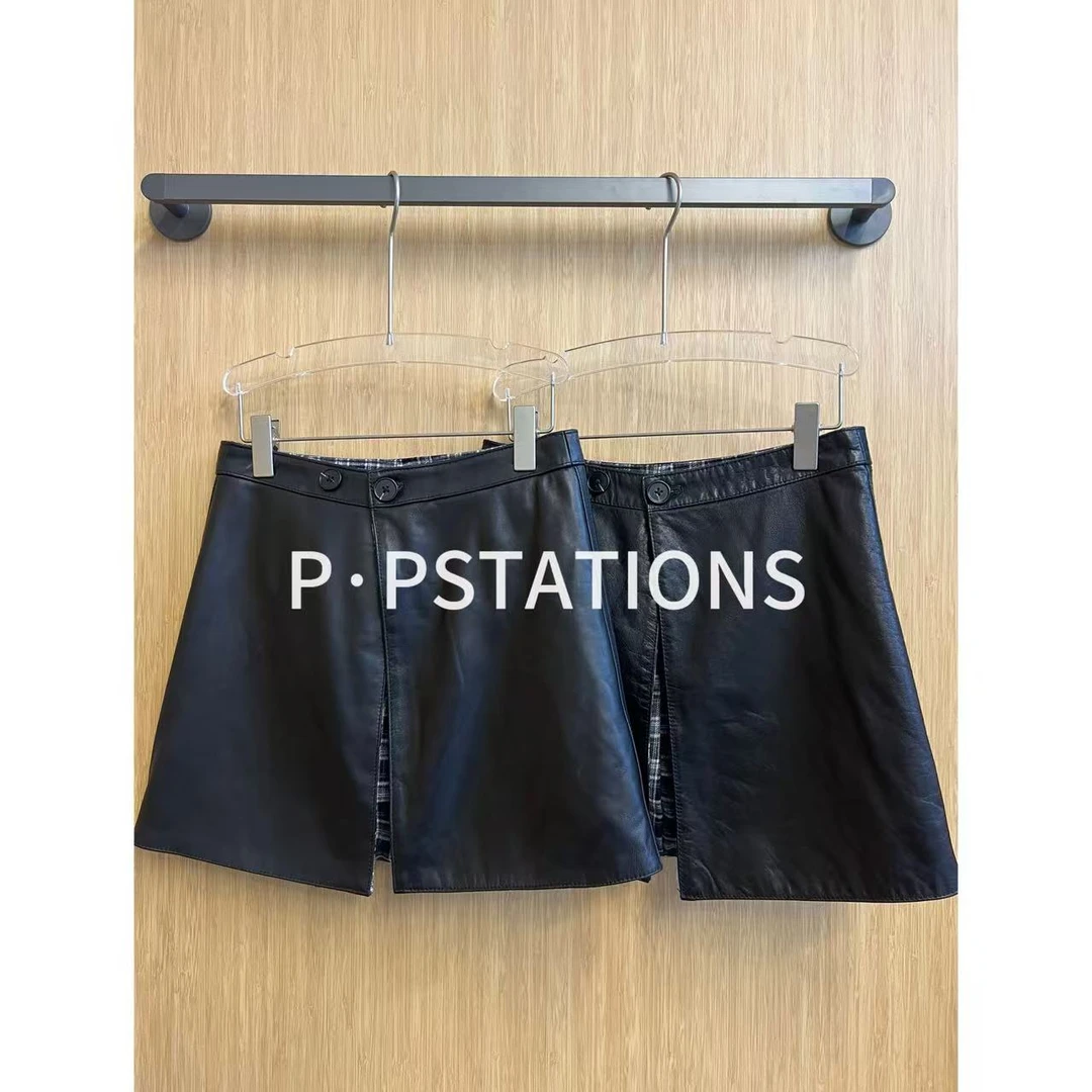 PP 2025 | 疏帘谈月 琥珀流光风真皮格里衬屁帘短裙81137