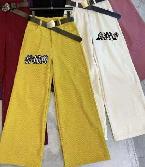 欧街-配皮带阔腿裤8881