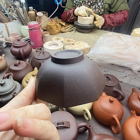 紫砂茶壶宜兴紫砂大水潭天青60c c