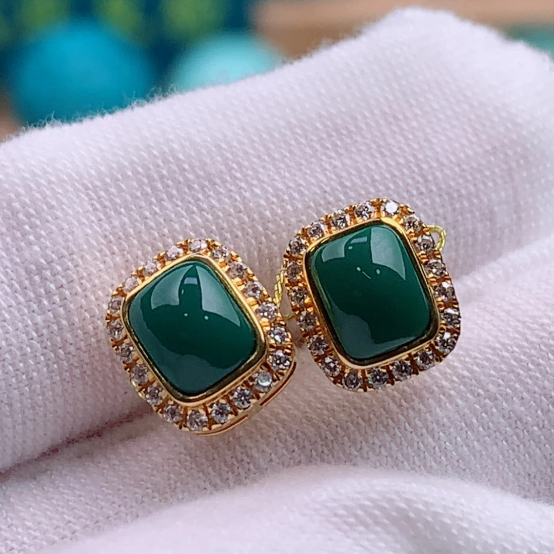 18K金镶嵌绿松石珠宝奇石