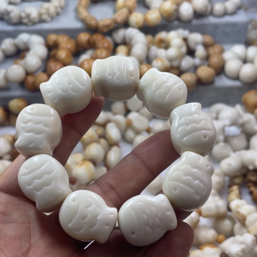 吊坠菩提根/象牙果微瑕象牙果鱼饼手串卡24