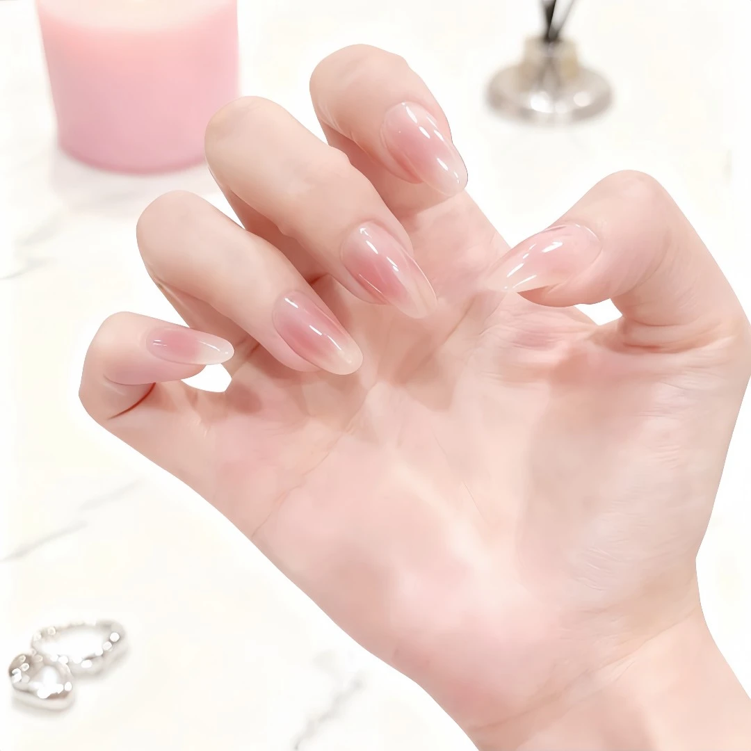 秋冬温柔冰透显白短款法式猫眼纯欲自然裸色简约ins纯手工穿戴甲