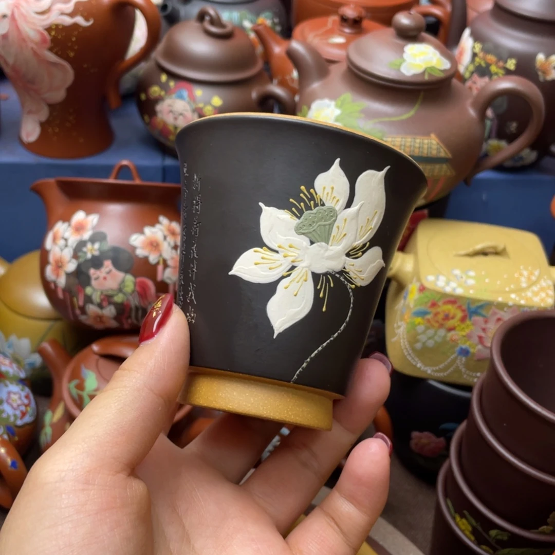 茶杯红泥紫砂主人杯130cc