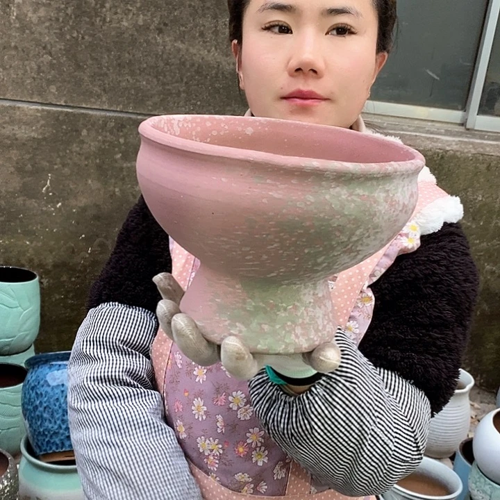 紫砂花盆瑕疵口20高15