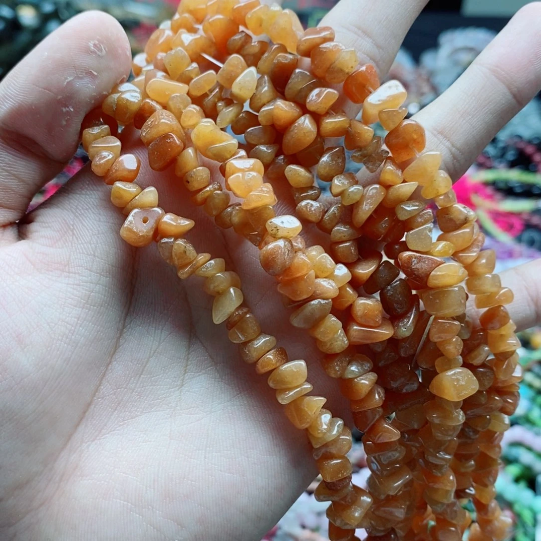 玛瑙/玉髓未镶嵌珠宝半成品一条天然红水晶碎石A54