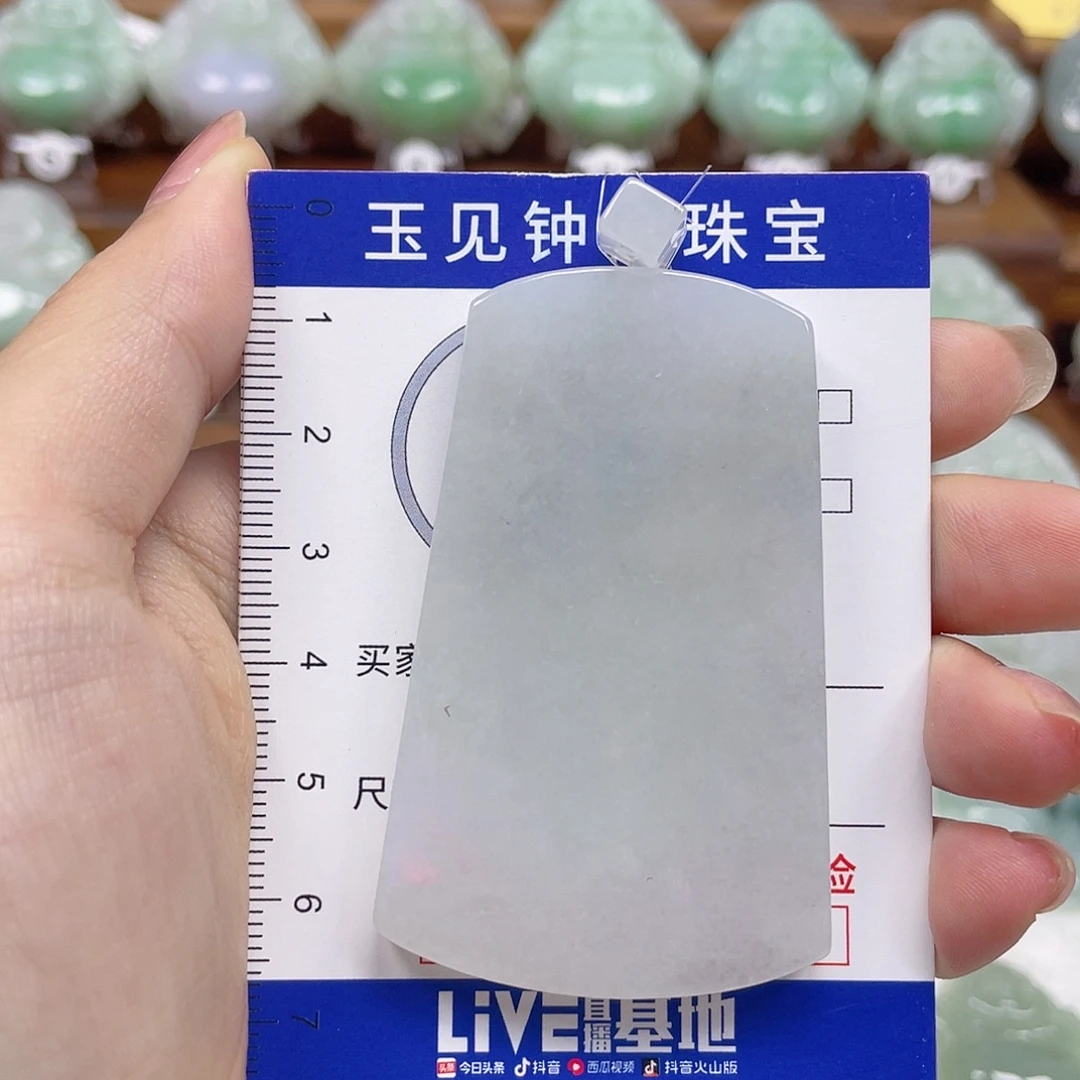 翡翠未镶嵌颈饰无事牌