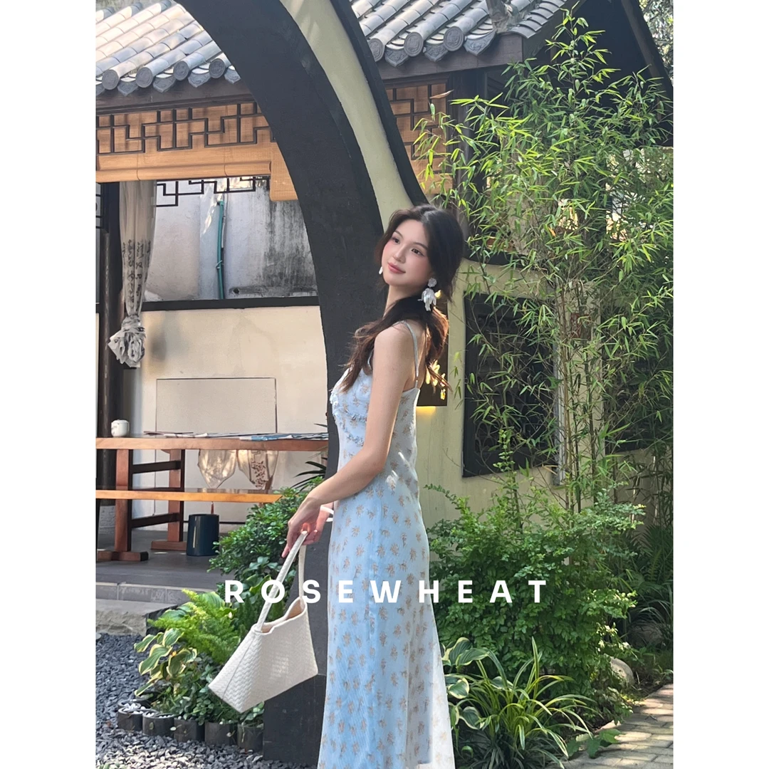 麦田玫瑰 气质显瘦吊带碎花连衣裙【请认准实体正版】