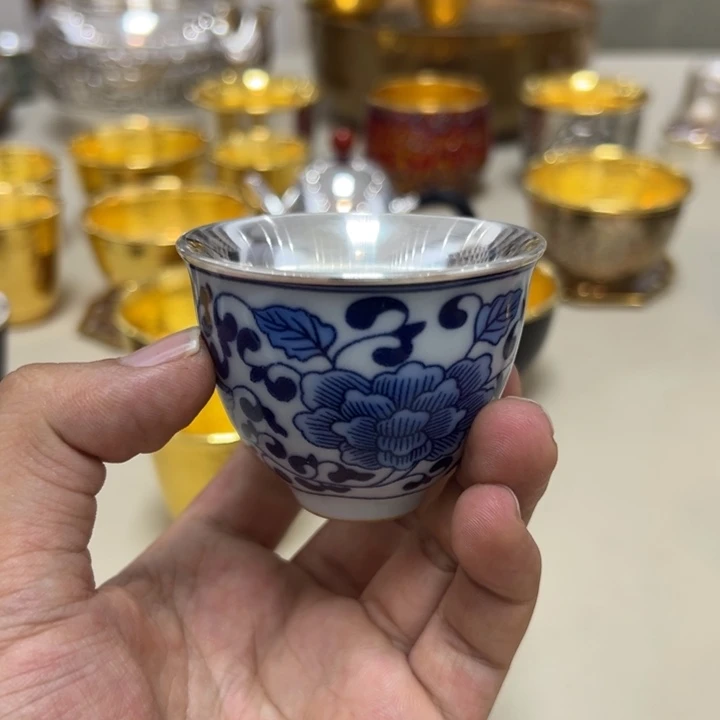 李小鹤10克足银瓷包银杯
