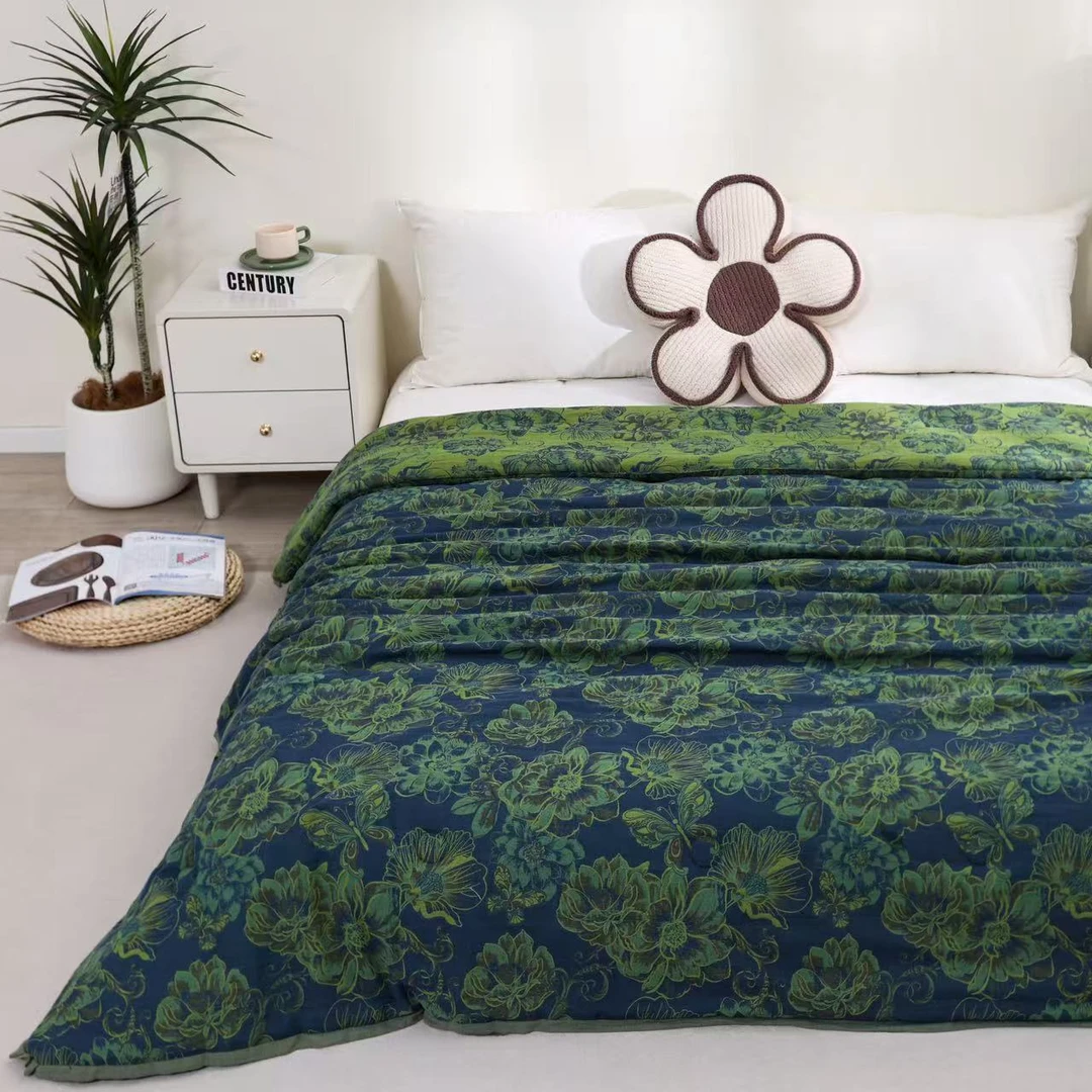 【花絮】纯棉亲肤柔软舒适双层有氧纱轻奢被