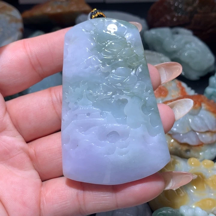 翡翠未镶嵌颈饰保真天然A货翡翠