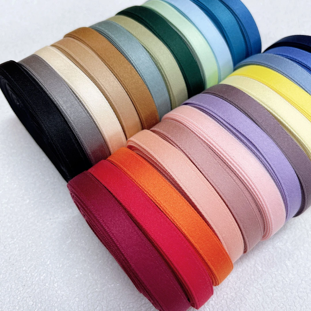 1cm国产哑光棉质缎带涤纶双面带创意礼品包装婚庆蝴蝶结丝带