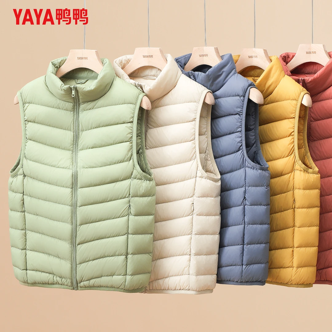 鸭鸭2025新款轻薄秋冬羽绒马甲女排骨休闲女款90绒百搭马甲潮外套