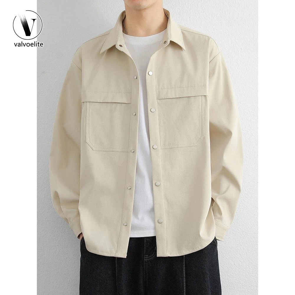 VALVOELITE衬衫外套男春秋季2025新款休闲帅气宽松衬衣夹克薄上衣