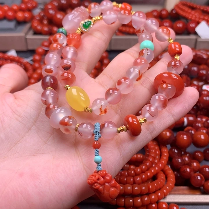 南红玛瑙未镶嵌手链