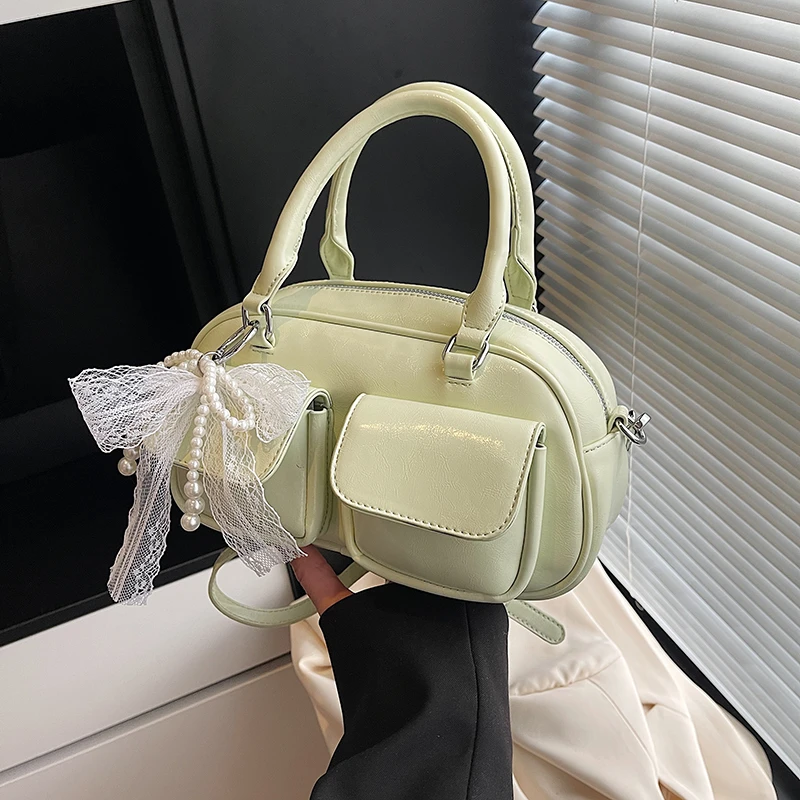 百搭手提保龄球包包女2025新款潮流小方包大容量小女生单肩斜挎包