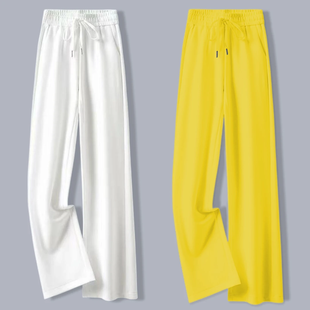 黄色裤子女2025春夏薄款百搭显瘦卫裤女爆款时尚休闲直筒阔腿裤秋