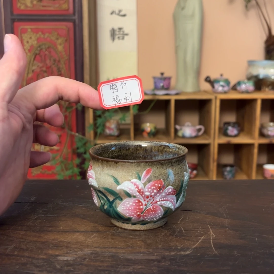 柴烧纯手工手绘陶瓷