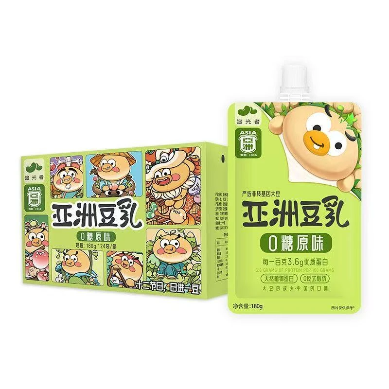 兔/效期至7.8日追光者亚洲豆乳180克*12袋