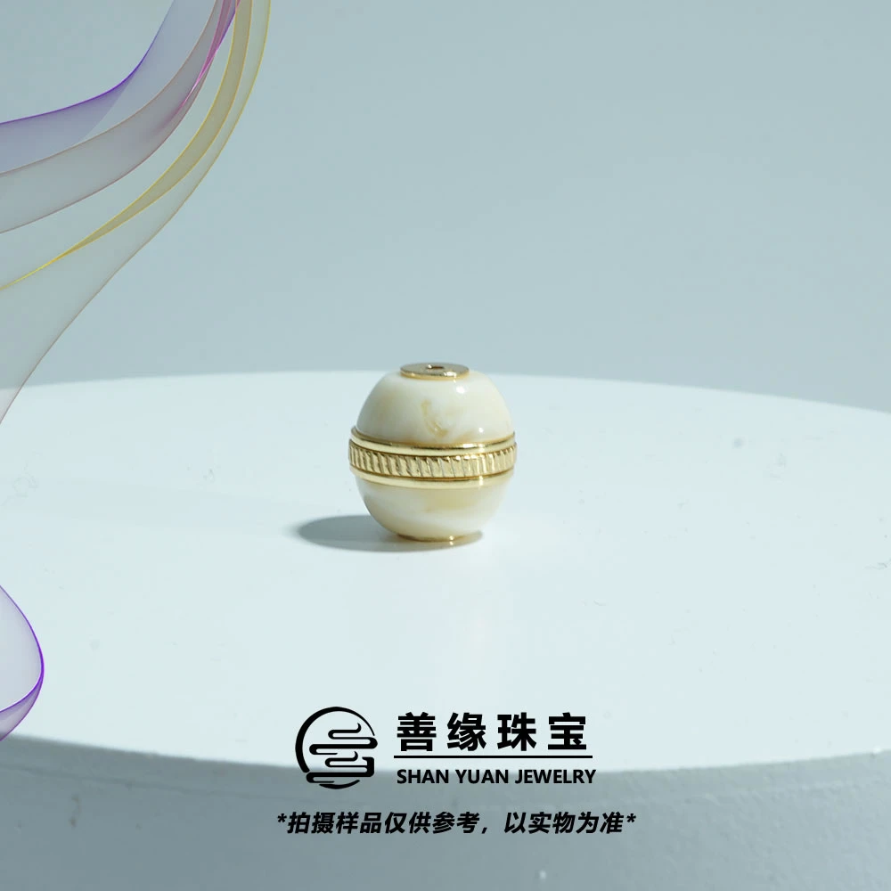 【善缘】天然俄料琥珀蜜蜡S925百搭精致汉堡珠手串文玩配饰