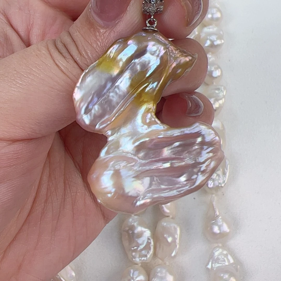 银S925镶嵌淡水珍珠耳饰H*.不退不换