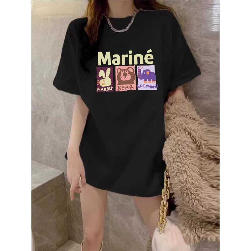 260克重磅100%纯棉短袖T恤男女同款oversize时尚短袖t恤夏睡衣女