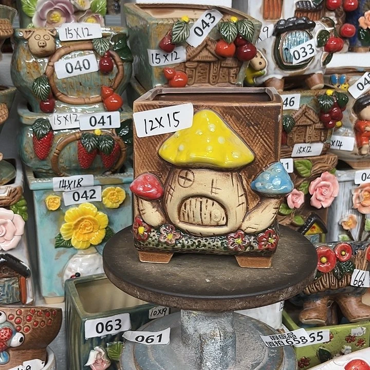 紫砂花盆粗陶材质多肉花盆