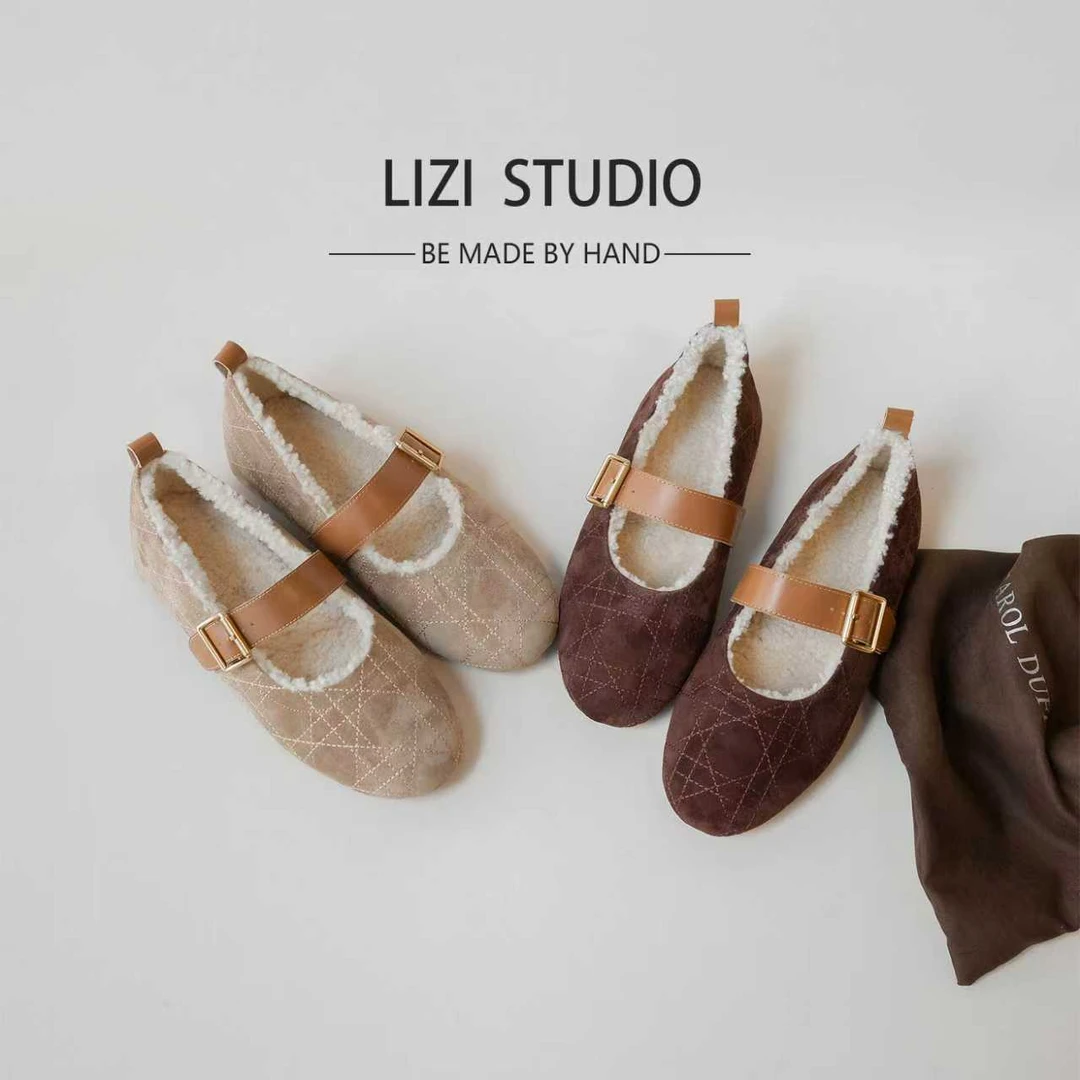 【栗子】1.5cm平底玛丽珍女鞋一字带方扣软底复古芭蕾单鞋