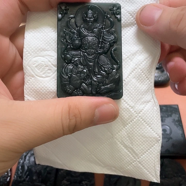 翡翠未镶嵌颈饰天然翡翠A货赵公明