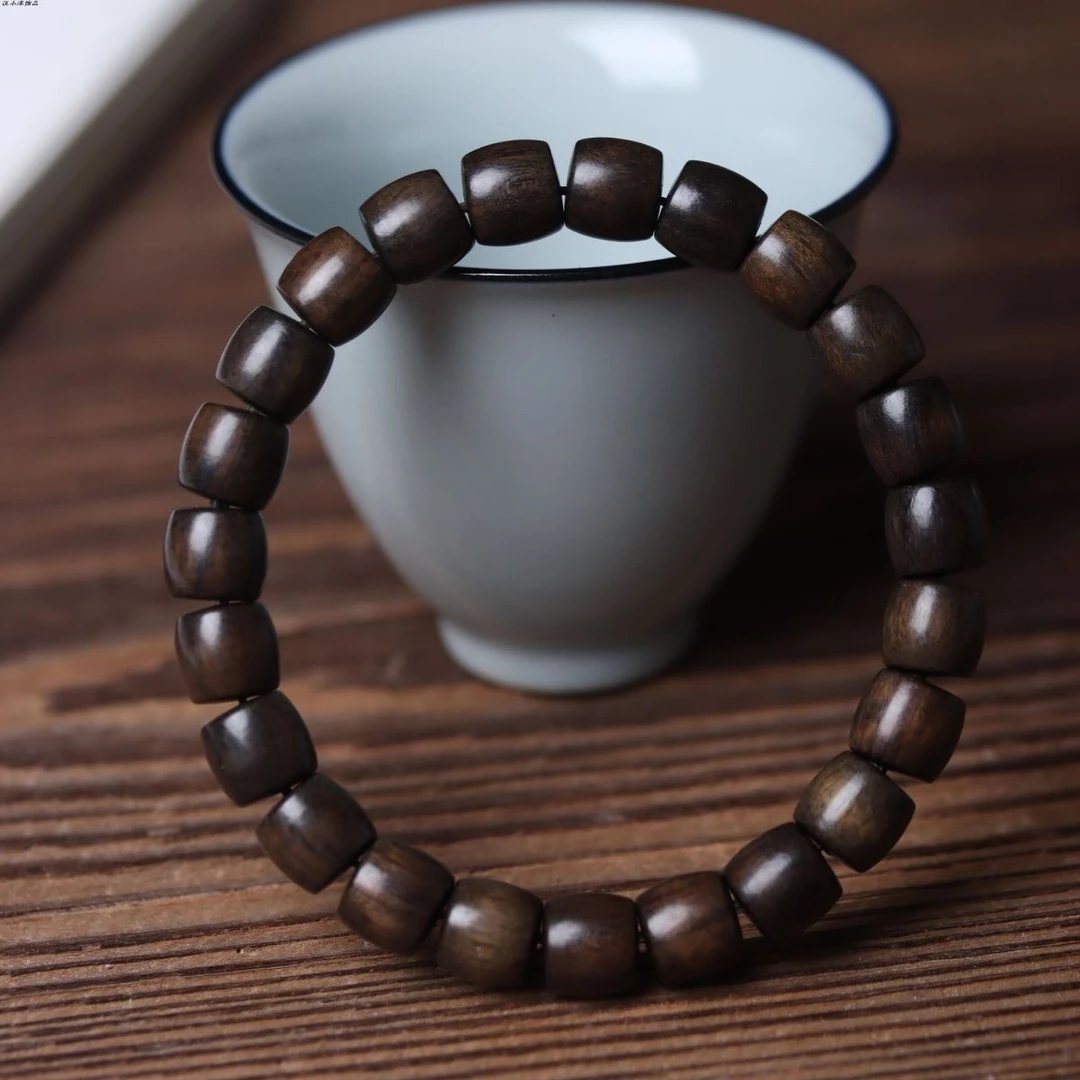 增香沉香木沉香木8✖️9直切单圈手串-印尼沉香木精工复古手串