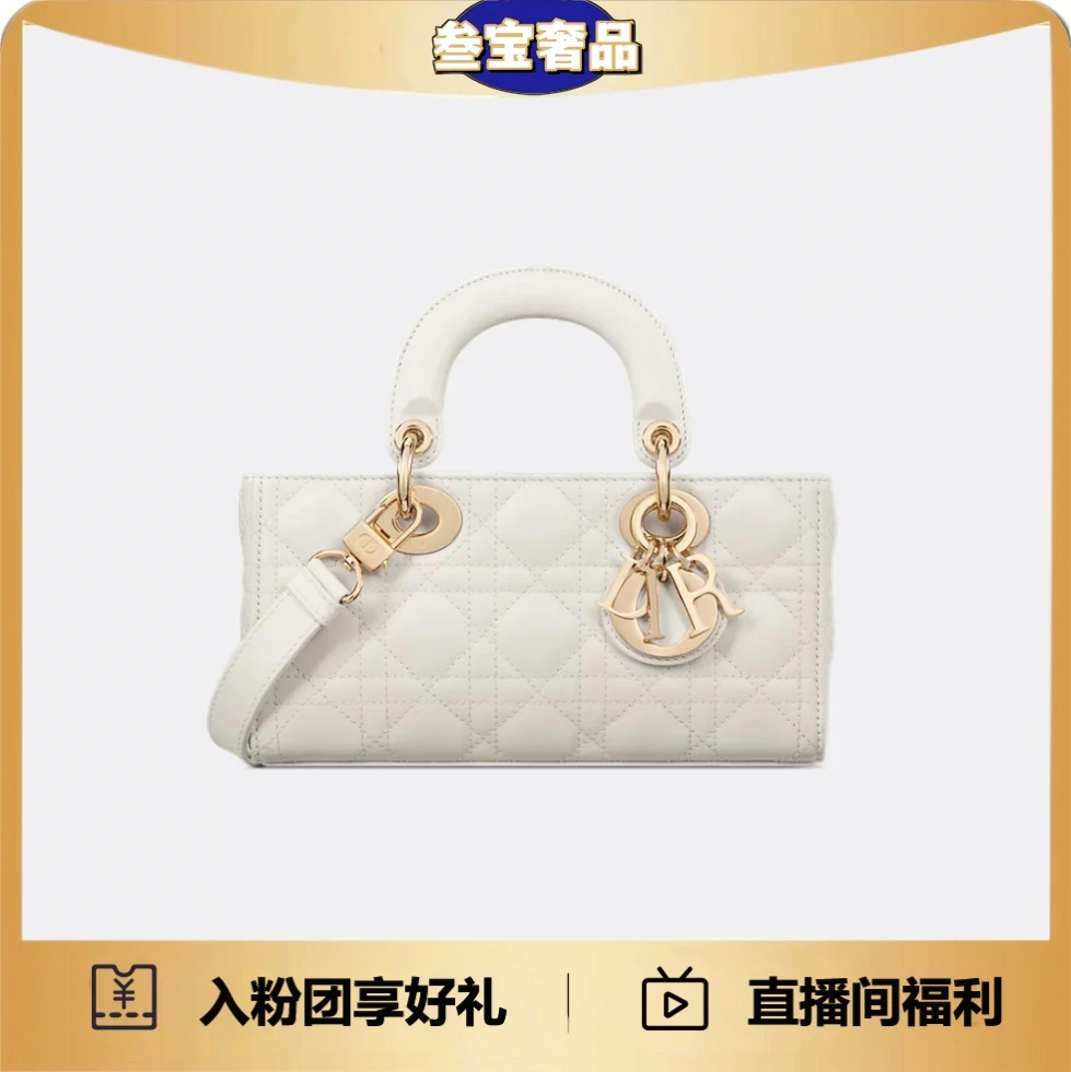 未使用 DIOR/迪奥 24年闲置新白金羊横版戴妃小号