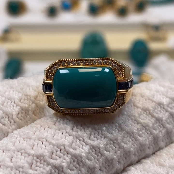 绿松石珠宝奇石18K金镶嵌Ａ１４３