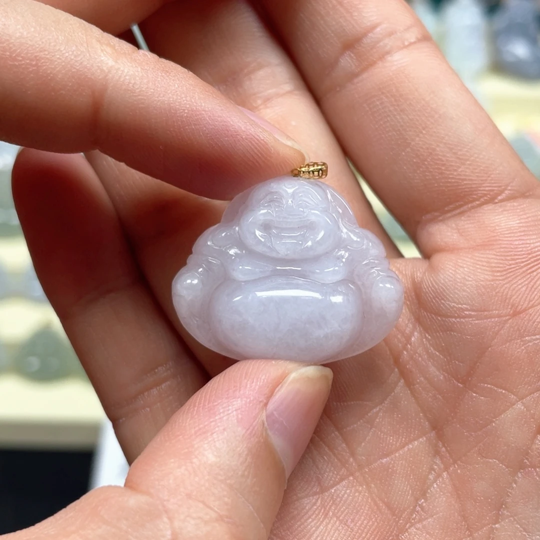 翡翠未镶嵌颈饰天然缅甸翡翠佛公A货18号