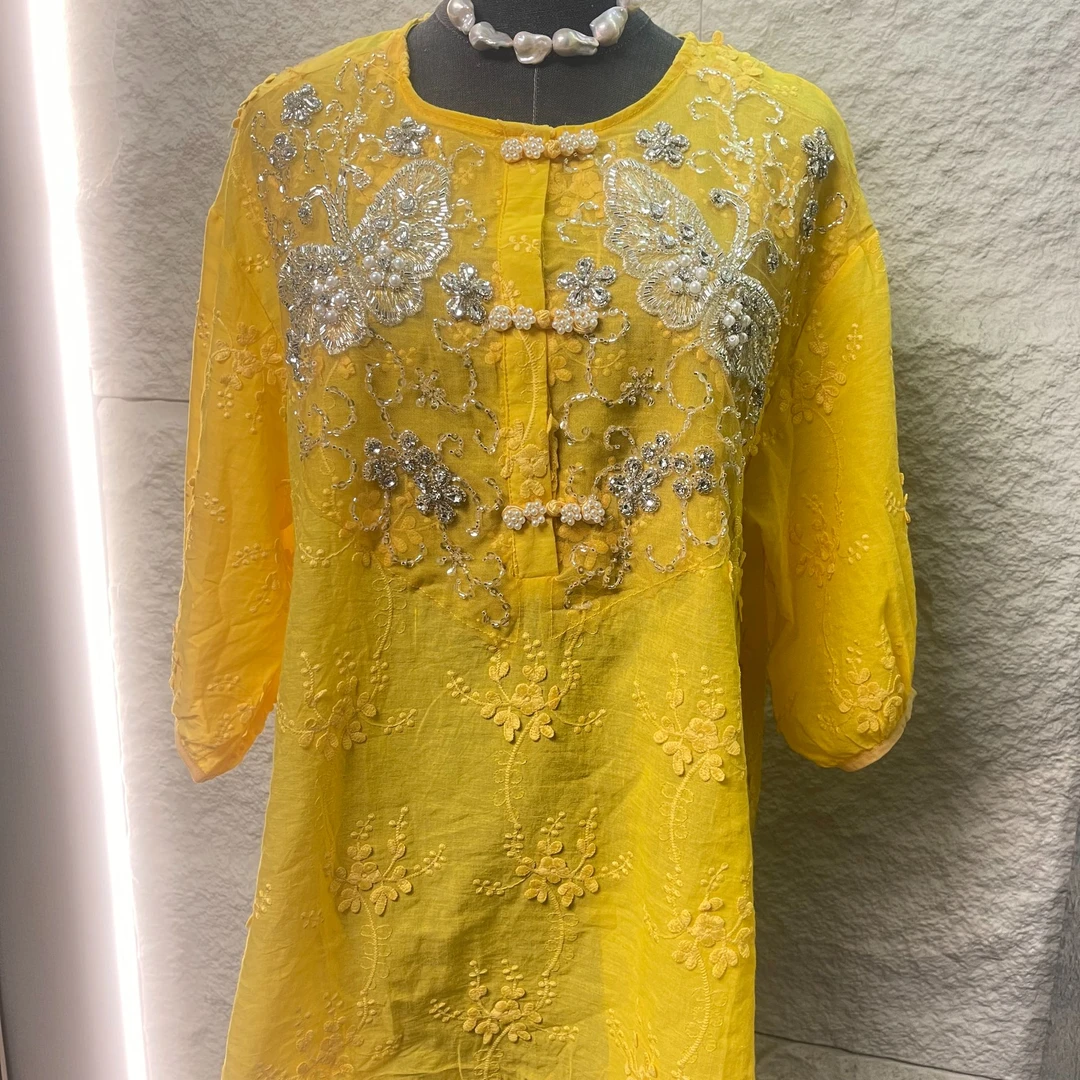 〖猫姐衣橱〗夏季新款重工起鼓缇花串珠盘扣宽松上衣5489-1