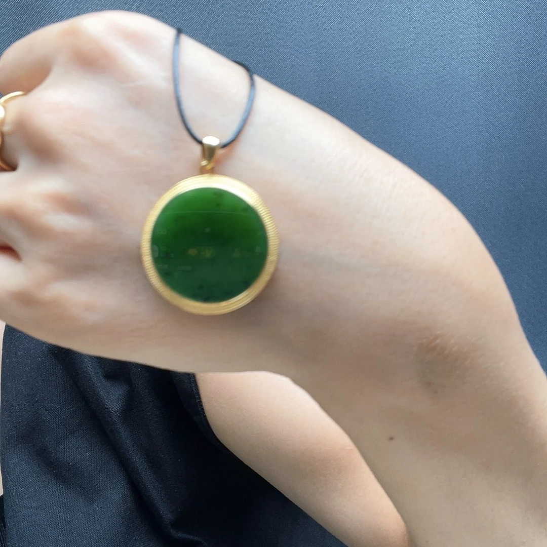 和田玉戒指银S925镶嵌