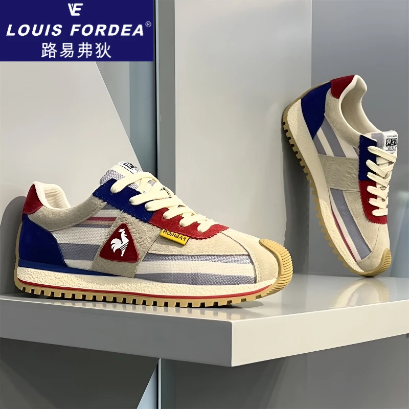 Louis Fordea/路易弗狄男士运动鞋轻奢时尚阿甘鞋男款增高休闲鞋
