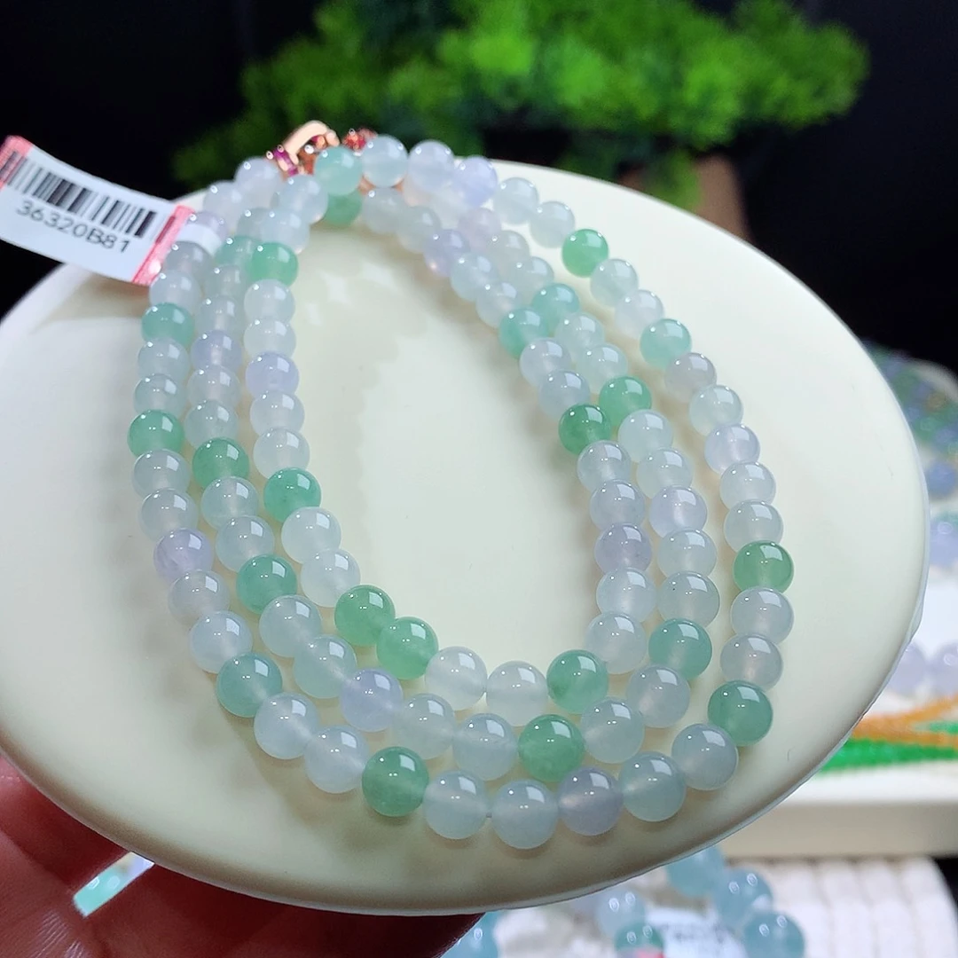 项链未镶嵌翡翠清冷马卡龙 卡6mm