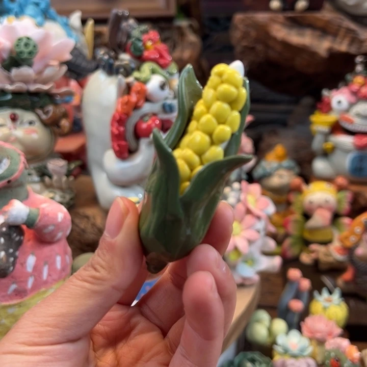 化***）陶摆件小镇青花每日有新品