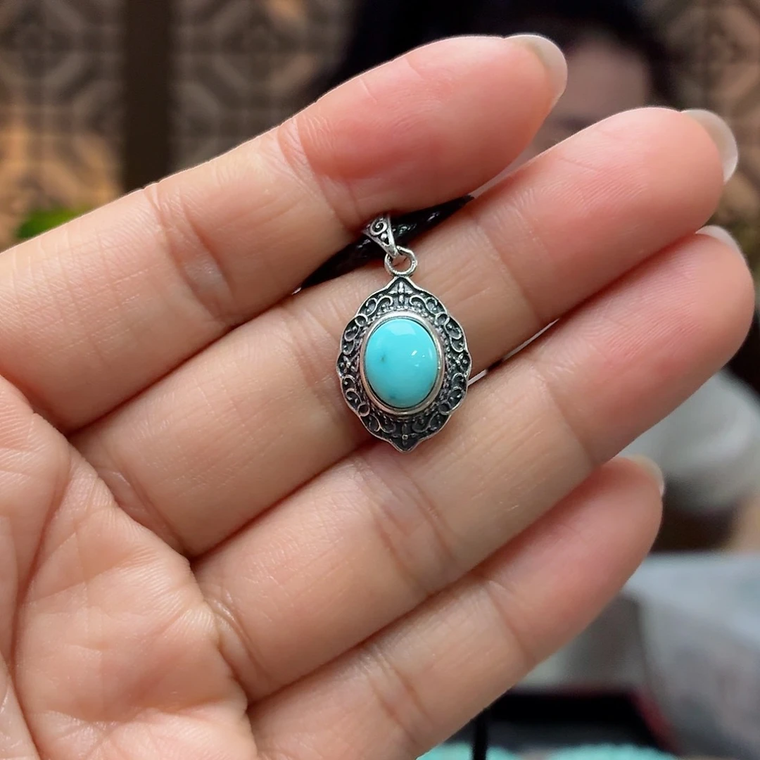 银S925镶嵌绿松石珠宝奇石