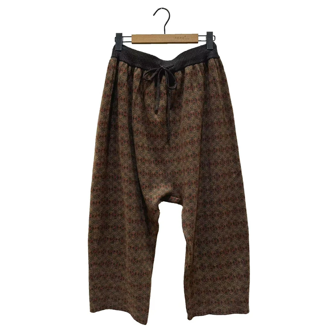 左岸迷香 Z25FW7115布衣分享美丽诺极细羊毛针织裤原创小众休闲裤